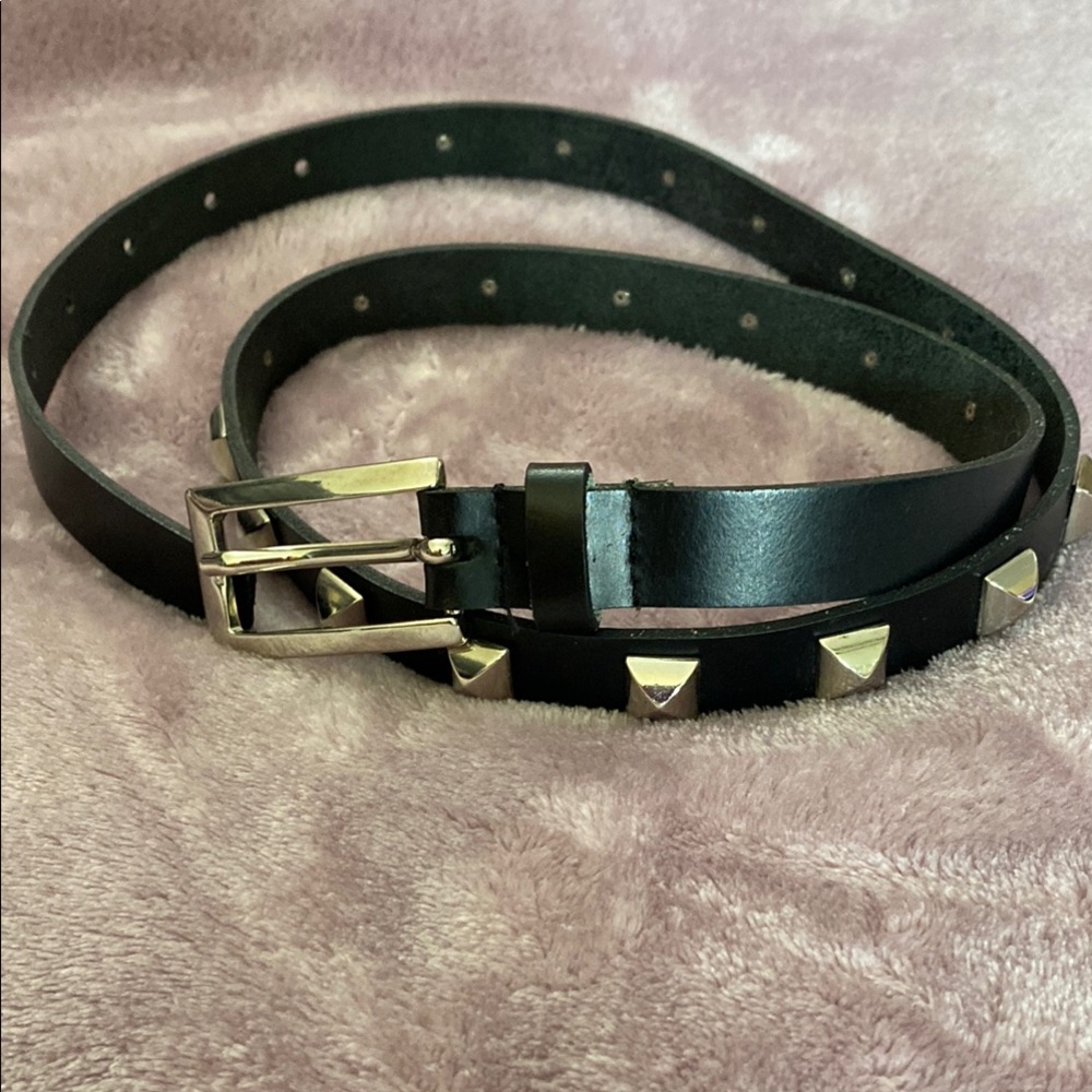 Sangiorgio Black Studded Belt